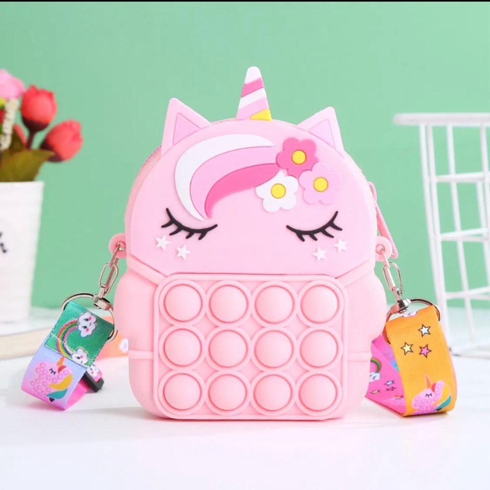 Unicorn pop it crossbody purse